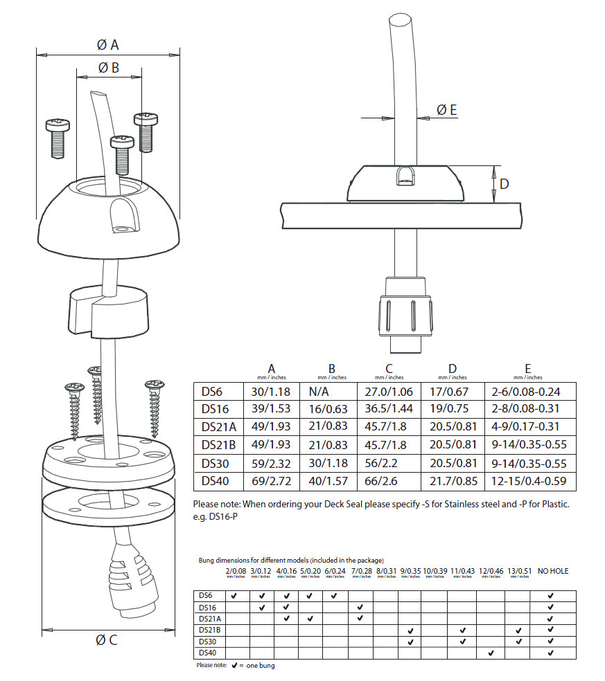 Vertical Cable Seal Stainless Steel ROKK Store